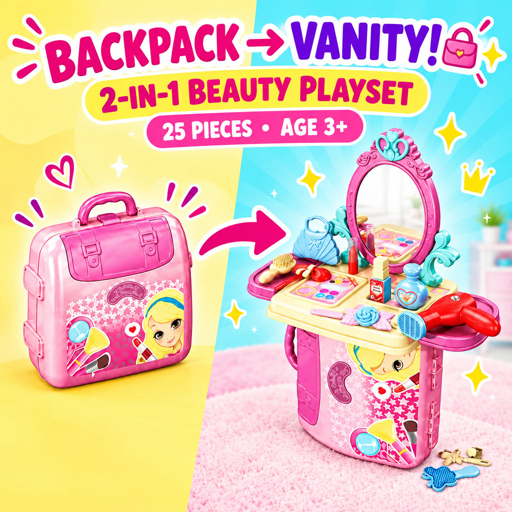 2-in-1 Make-Up Backpack & Vanity Table Playset hero