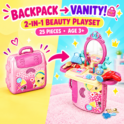 2-in-1 Make-Up Backpack & Vanity Table Playset hero