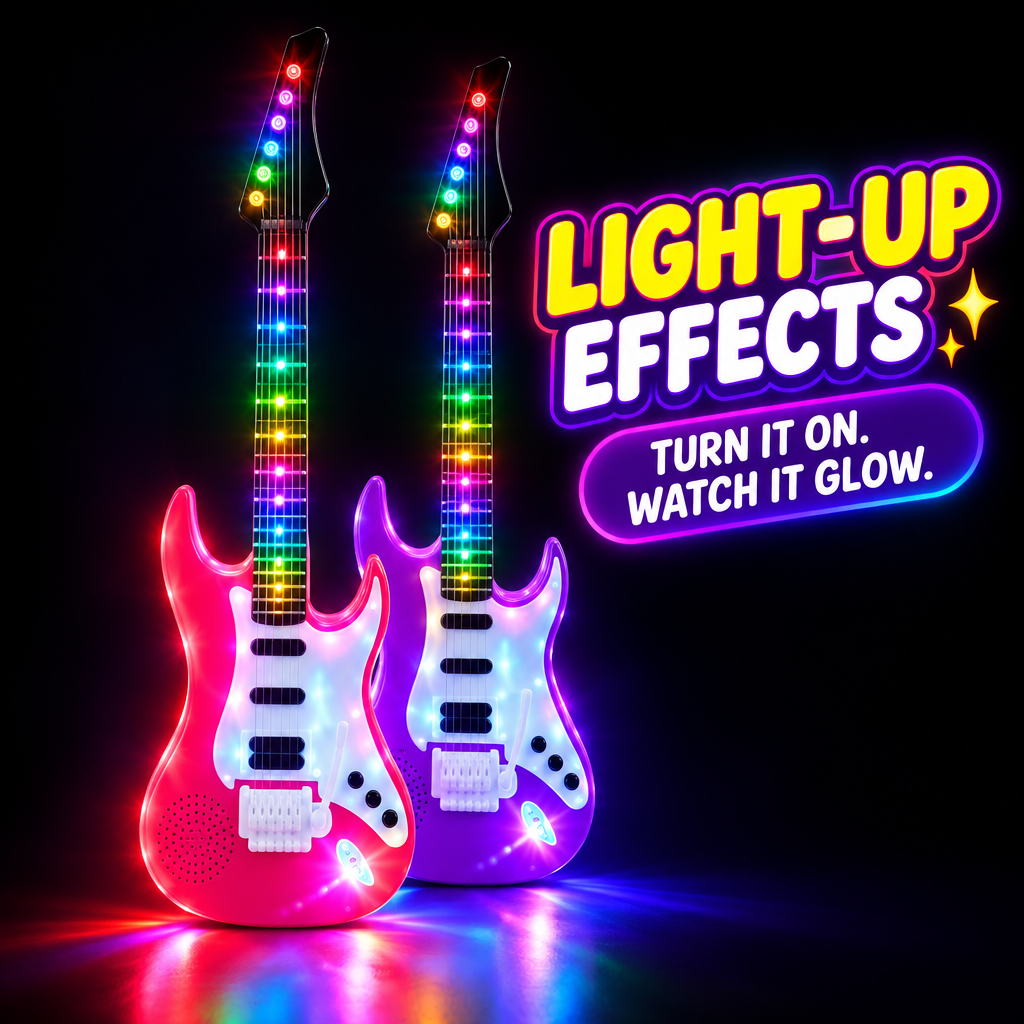 Kids guitar toy with colourful light-up effects