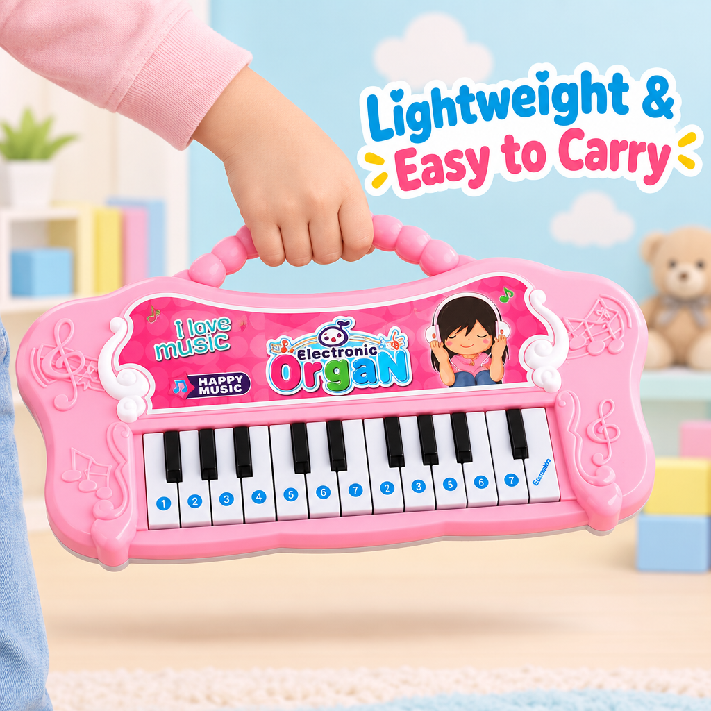 Portable animal electronic keyboard with carry handle