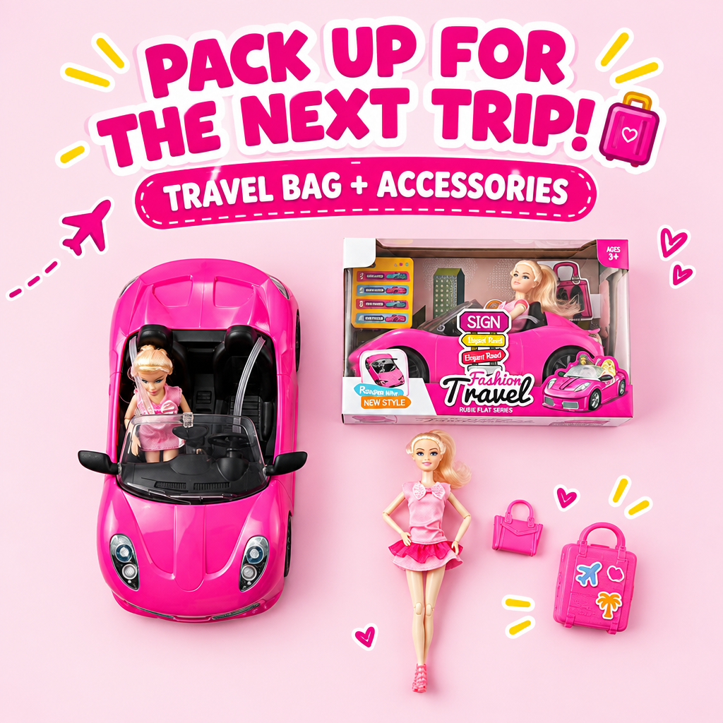 Doll playset travel bag and accessories