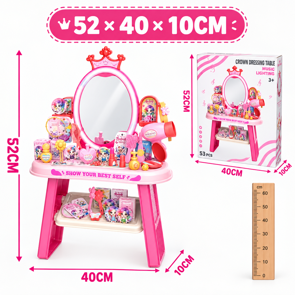 Kids crown dressing table size reference