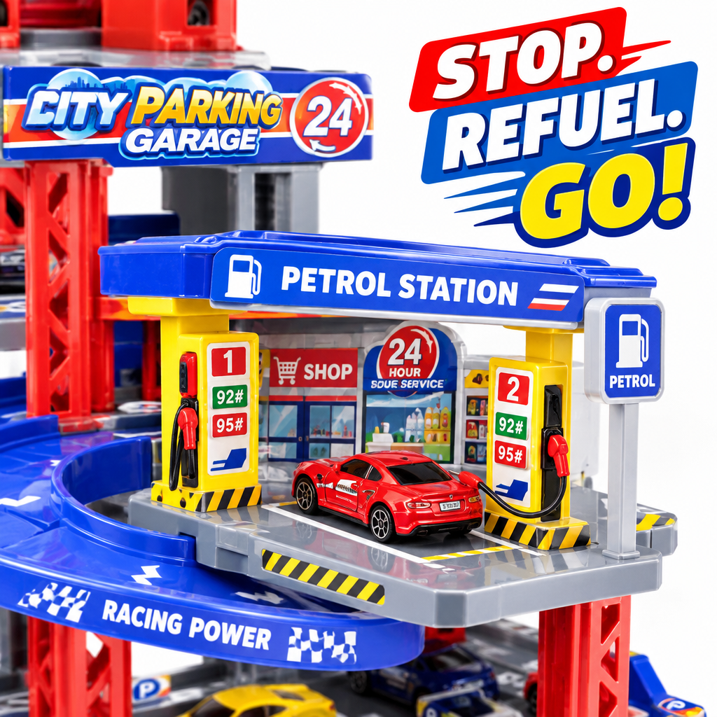 City Parking Garage Playset petrol station