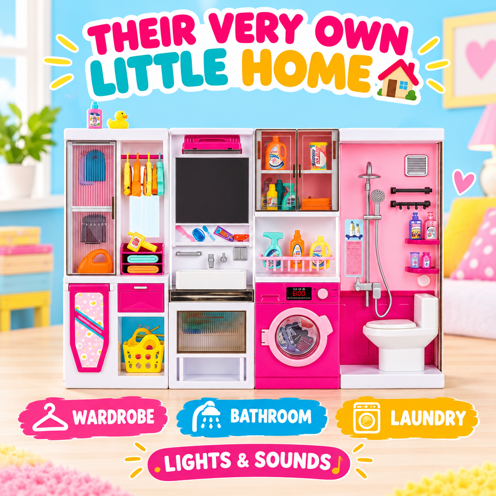 My Happy Home Bathroom & Laundry Playset hero