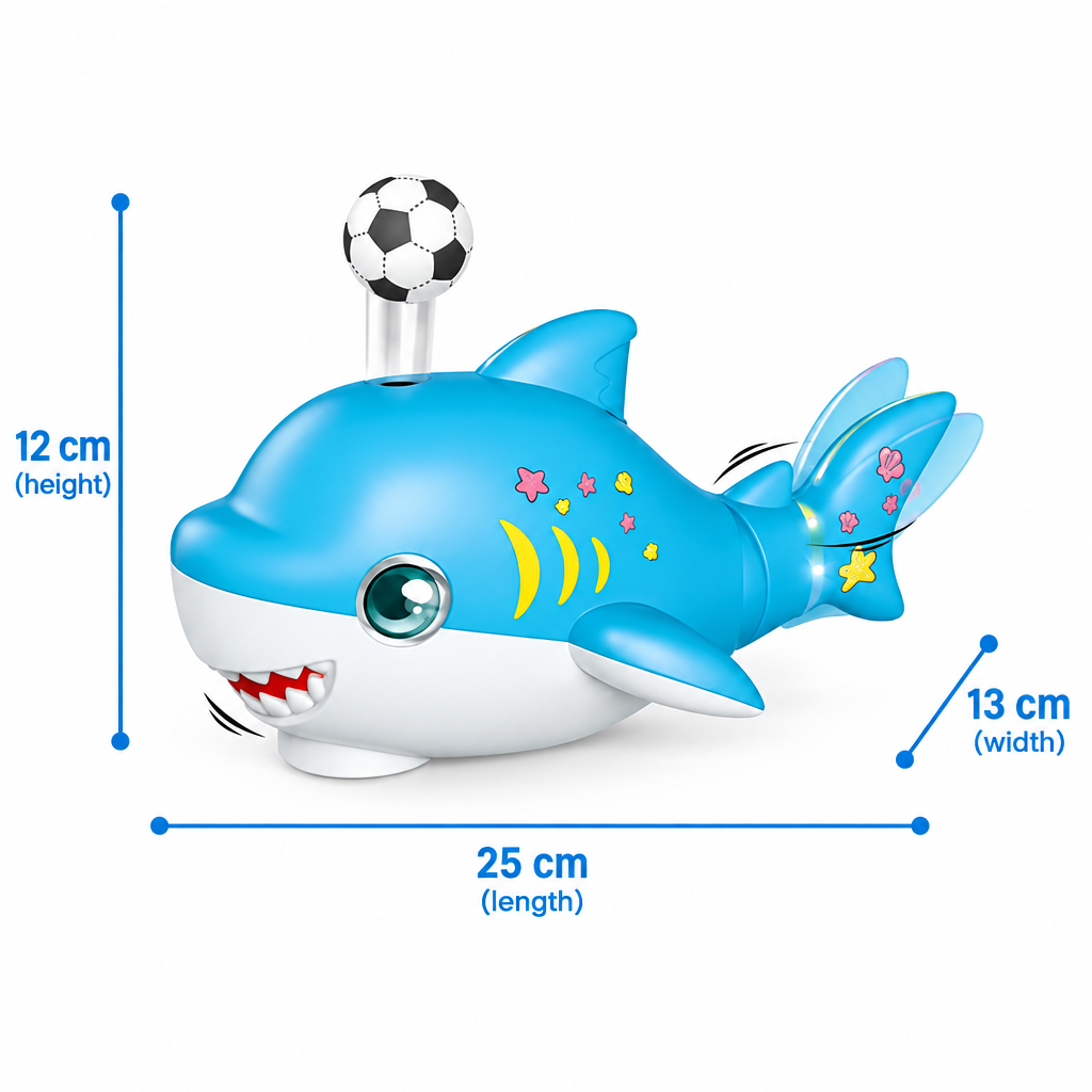 25 by 13 by 12 centimetre shark interactive toy for childrencm