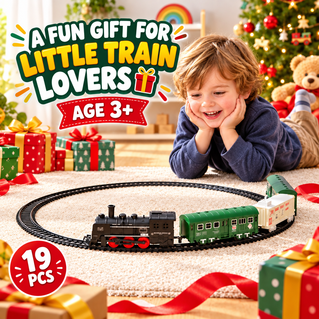 19-piece electric train set gift for boys and girls aged 3+