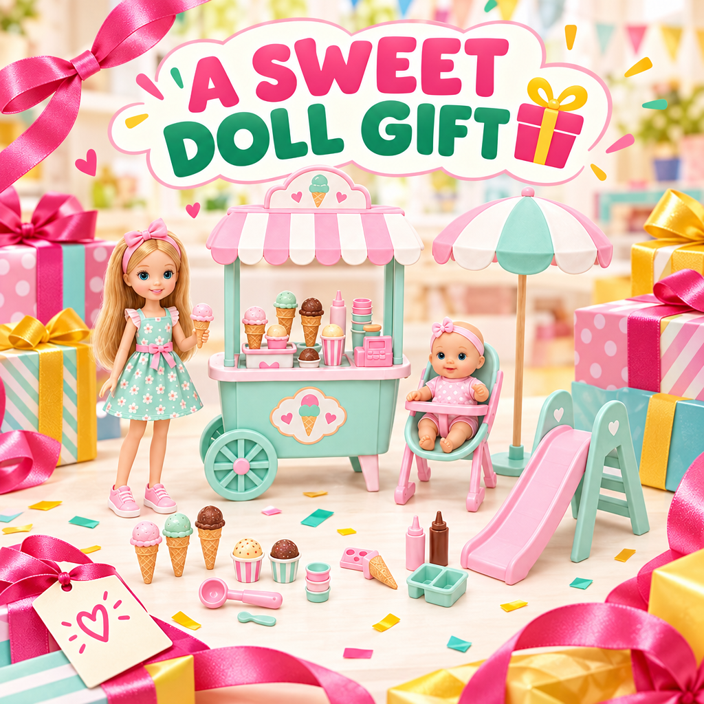 Ice Cream Cart Doll Playset gift presentation