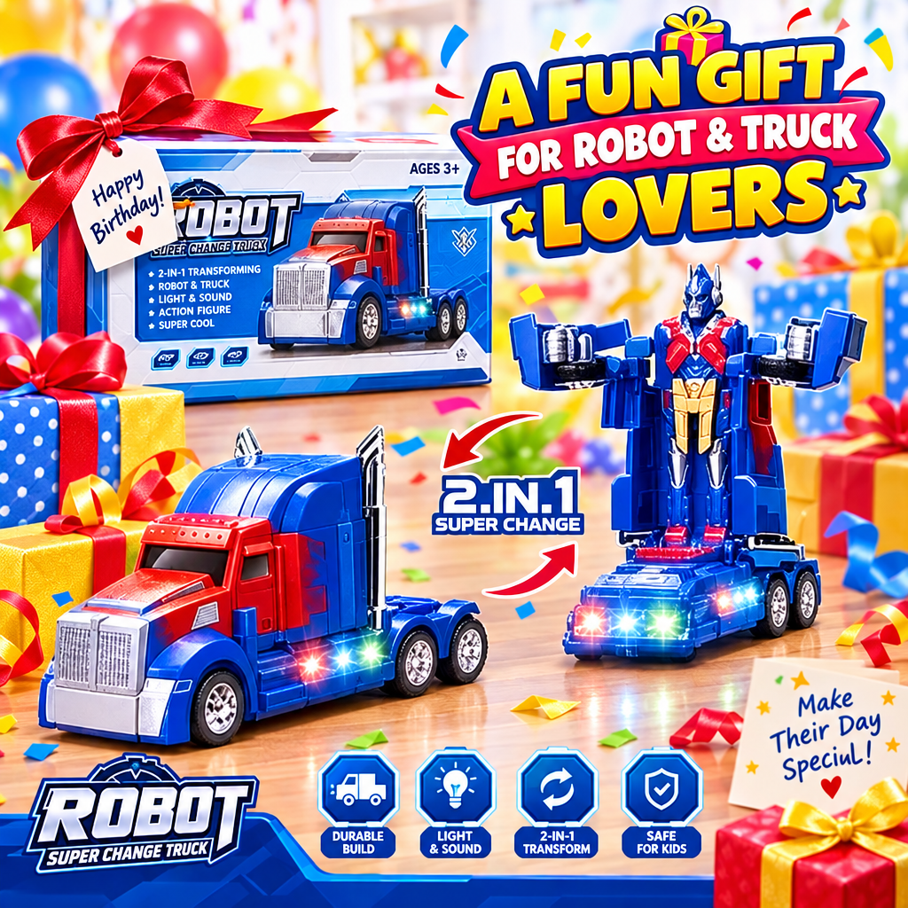 2-in-1 Transforming Robot Truck toy gift packaging