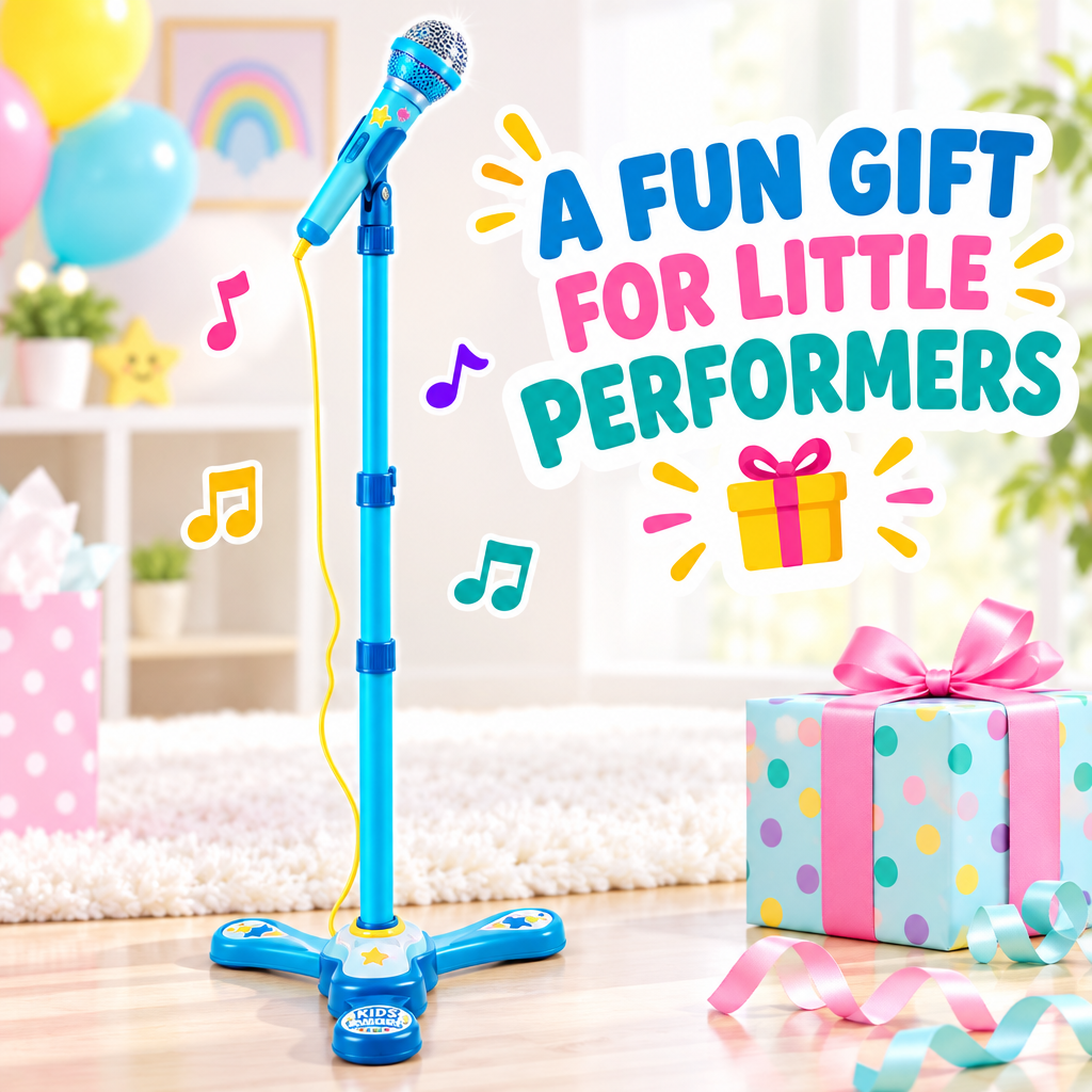 Kids karaoke microphone gift presentation