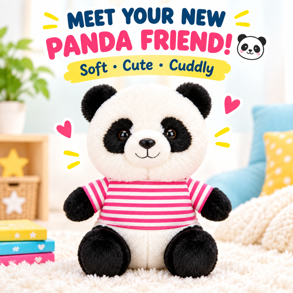 Cute panda plush toy hero photo