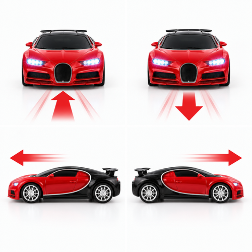 Forward, reverse, left and right movement arrows for the RC sports car