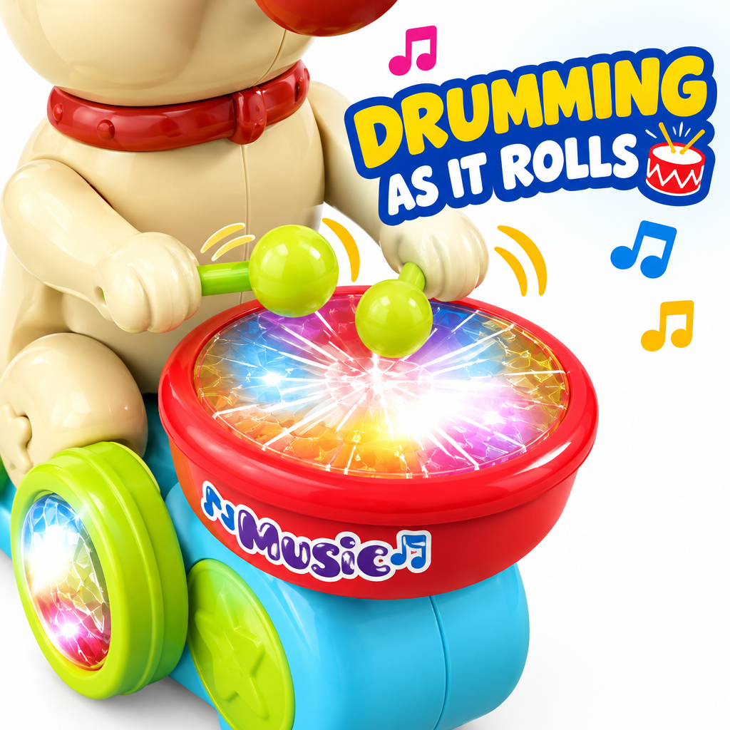 Puppy Musical Drummer toy drum close-up