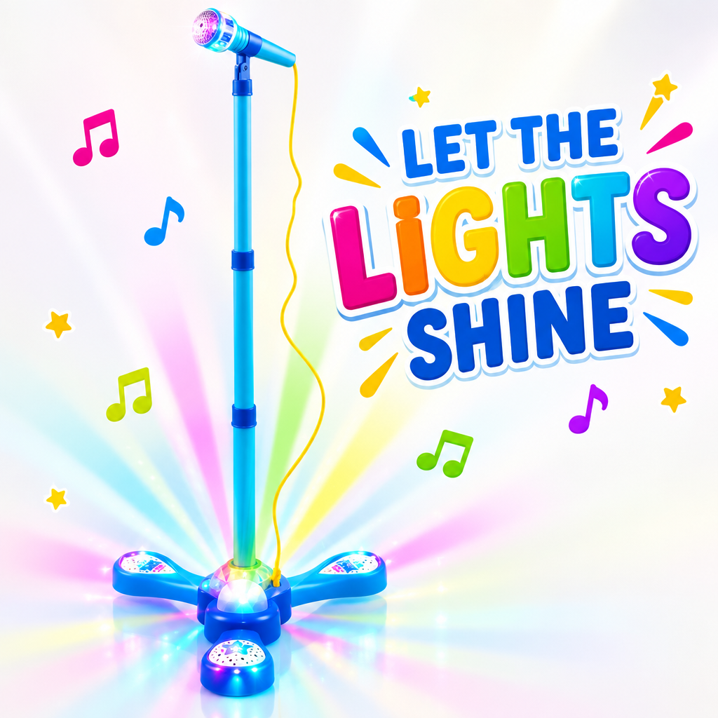 Kids karaoke microphone flashing LED lights