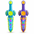 Light-up space sword toy for kids with colourful lights and spinning gears