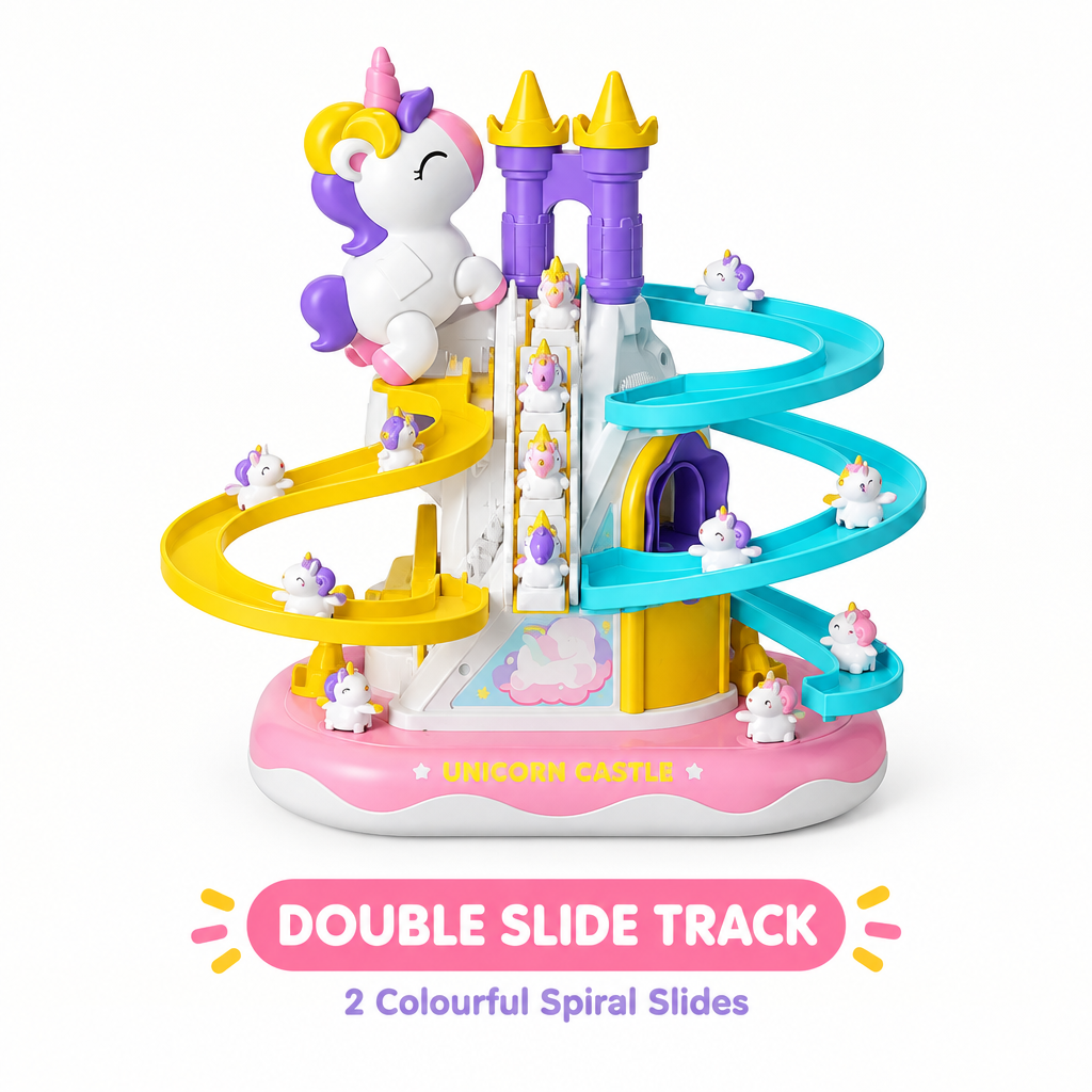 Double slide track - 2 colourful spiral slides