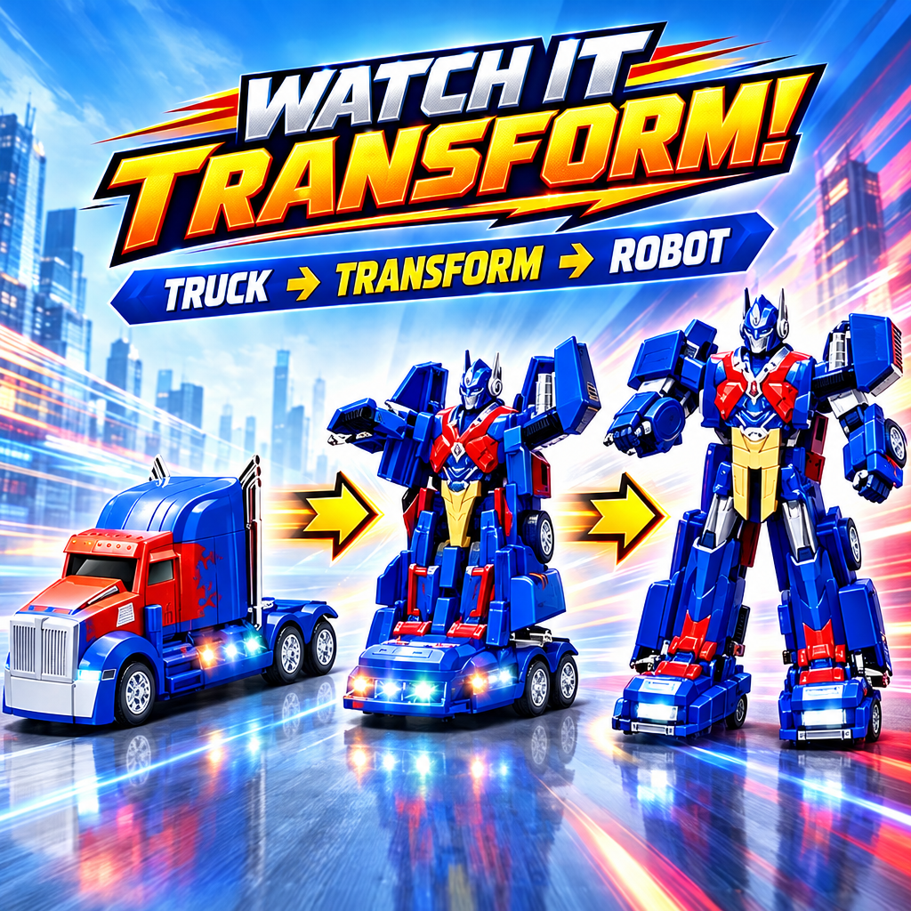 2-in-1 Transforming Robot Truck toy transformation sequence
