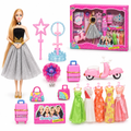 Fashion doll set for girls with outfits and accessories