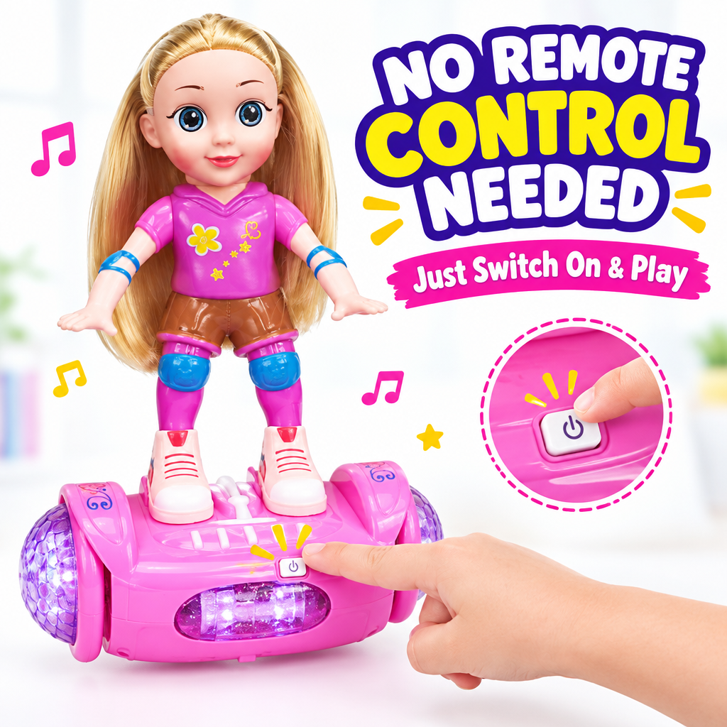 Self-balancing doll toy on off switch