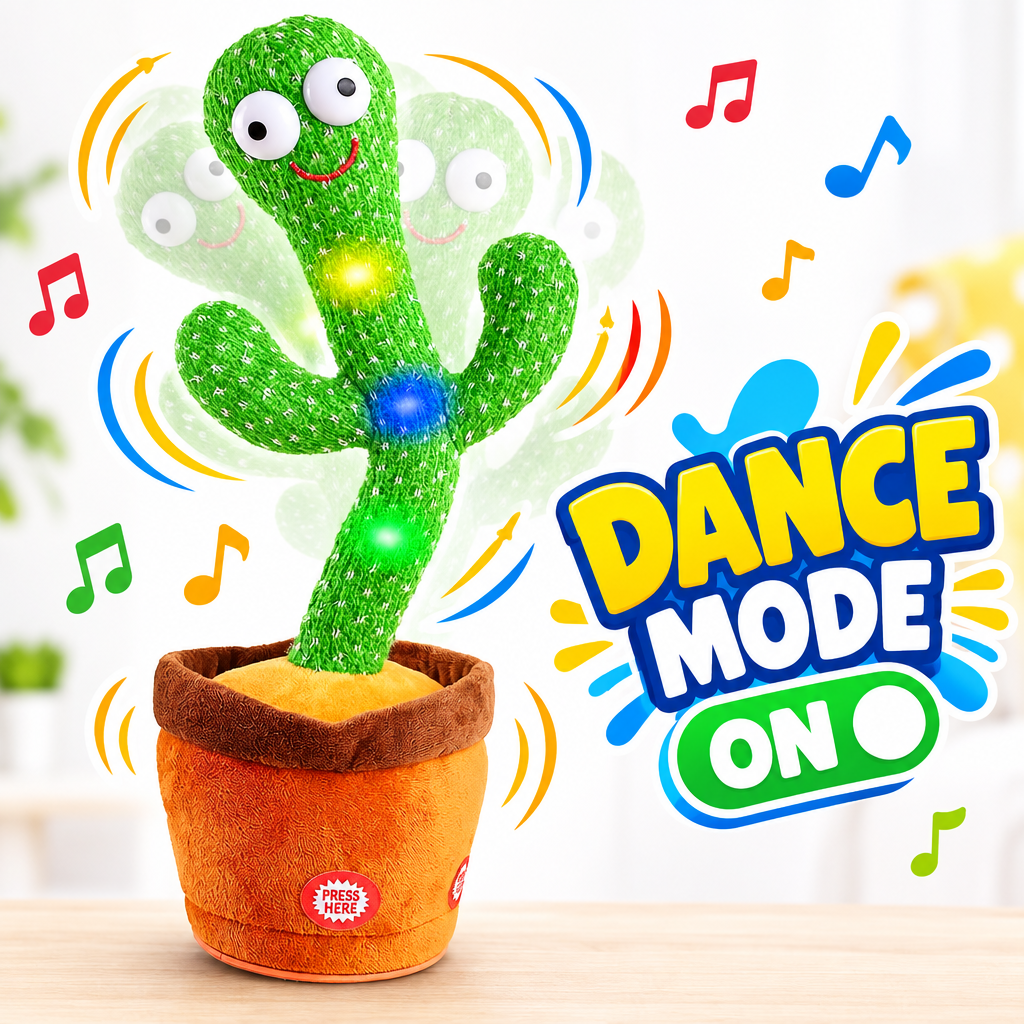 Dancing cactus toy in motion