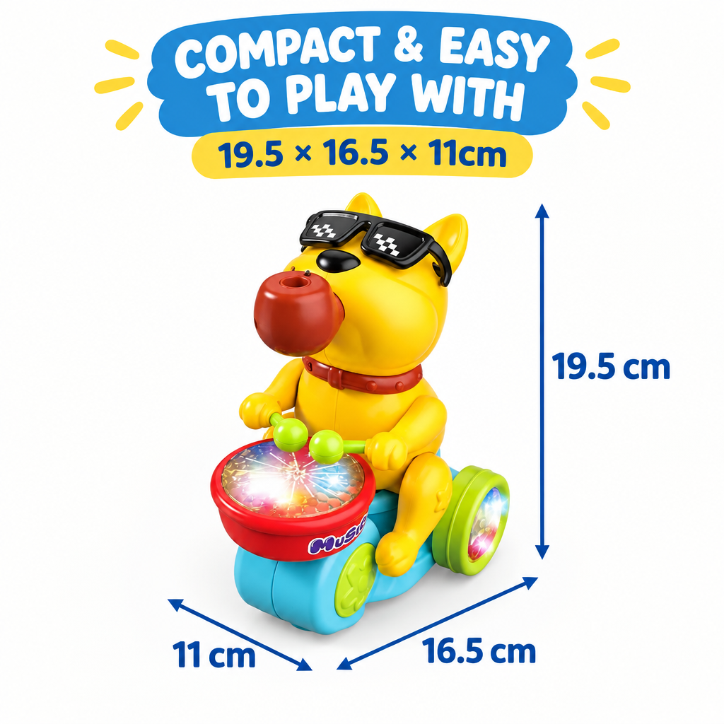 Puppy Musical Drummer toy size reference