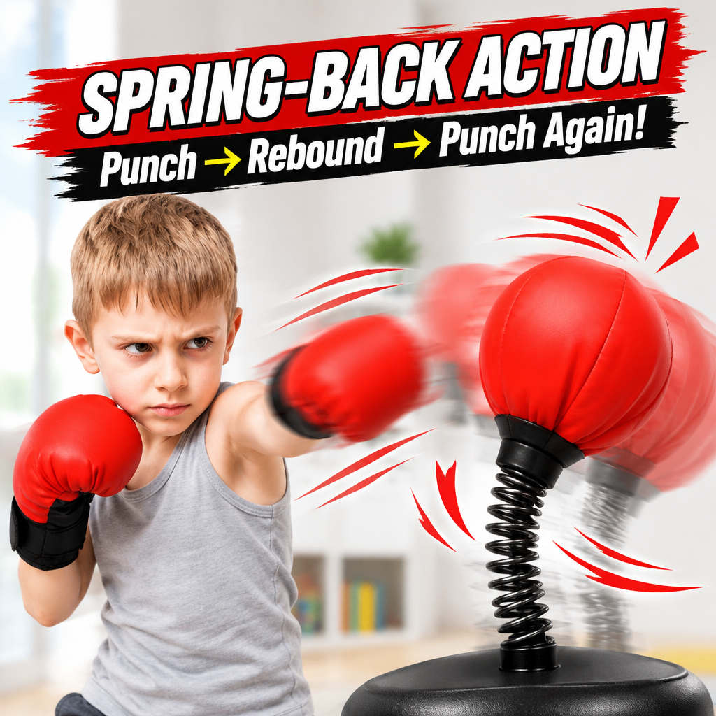 Kids punching bag spring rebound motion