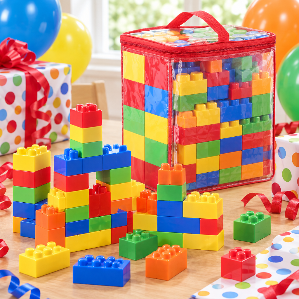 22-piece jumbo building blocks for toddlers presented as a colourful birthday gift