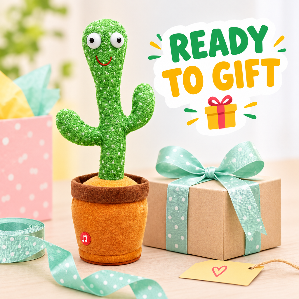 Dancing talking cactus toy gift presentation