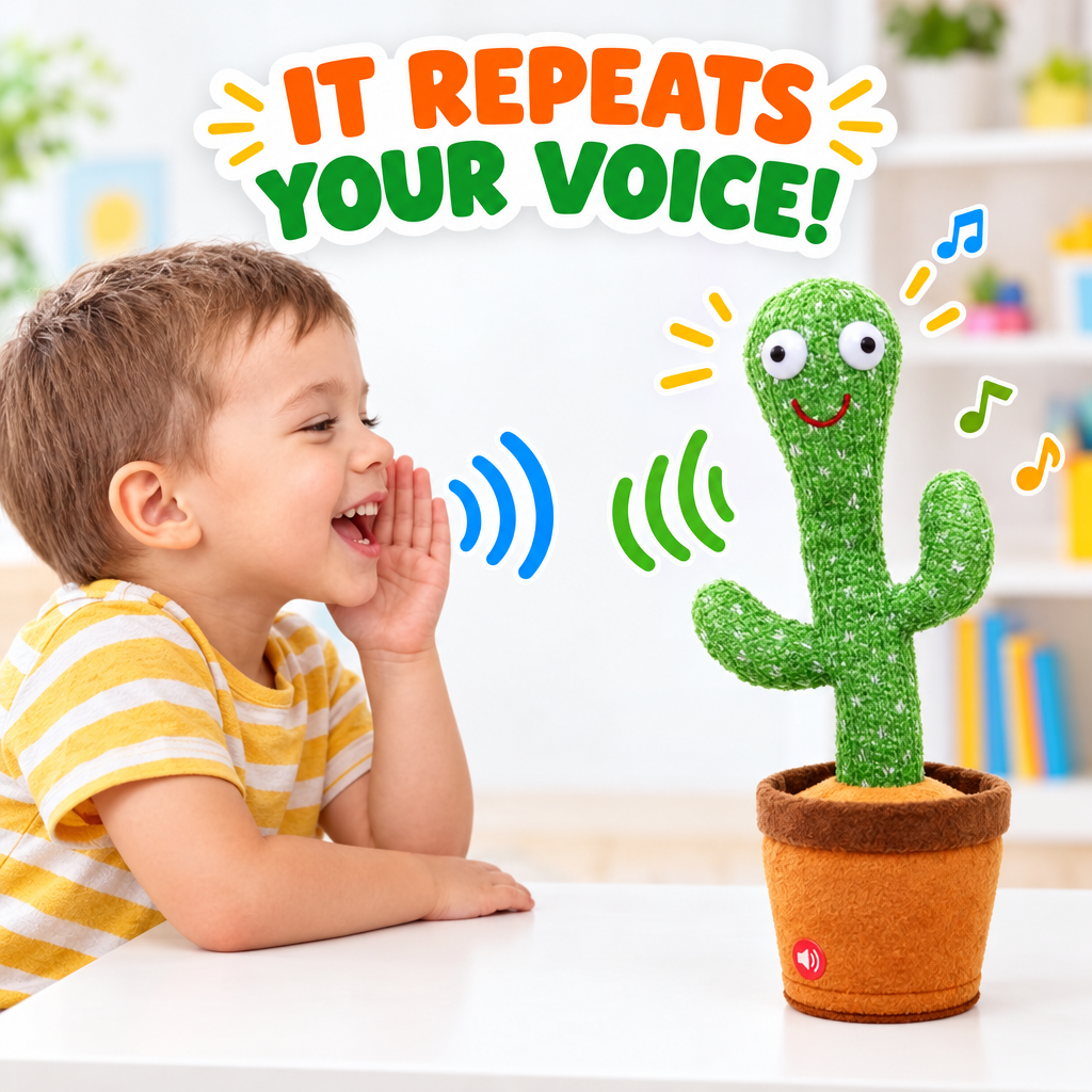 Talking cactus toy repeating a child's voice