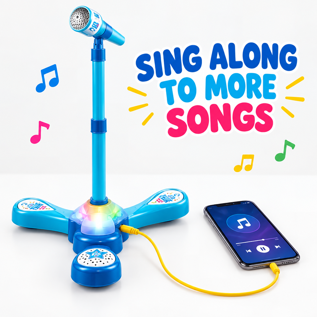 Kids karaoke microphone phone connectivity