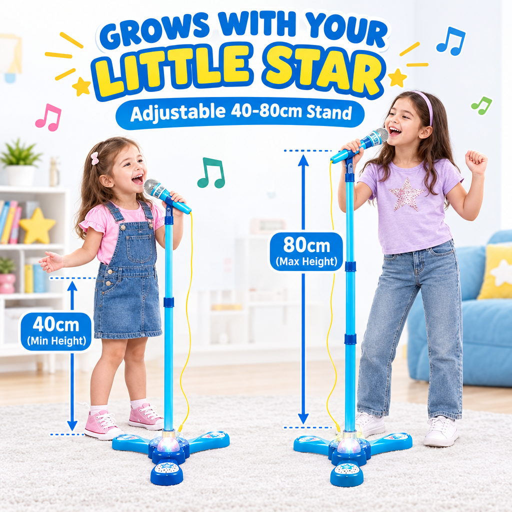 Kids karaoke microphone adjustable 40-80cm stand