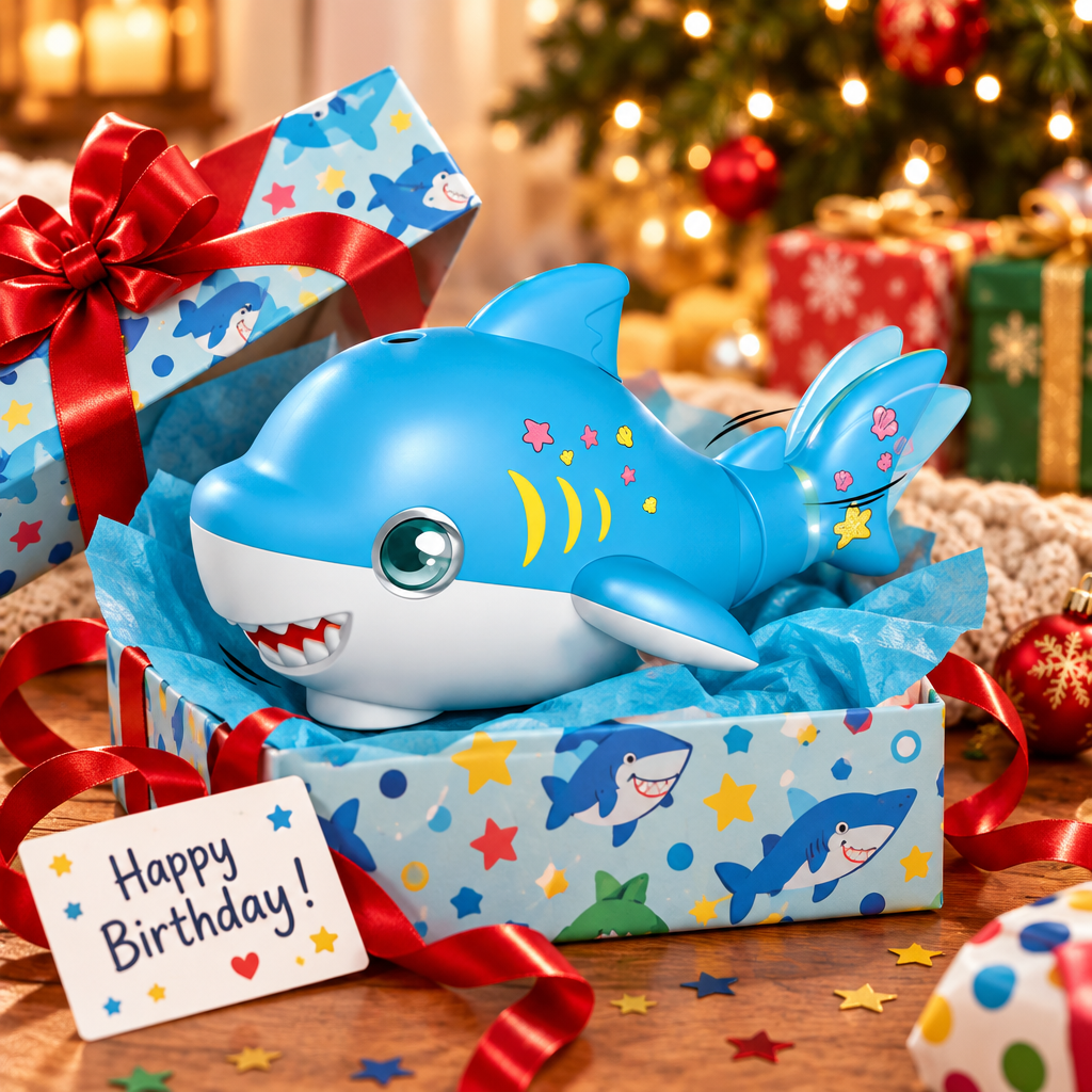 Interactive bump and go shark toy gift for children aged 3 and over