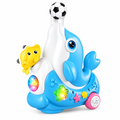 Bump and go dolphin toy for kids with colourful lights and music