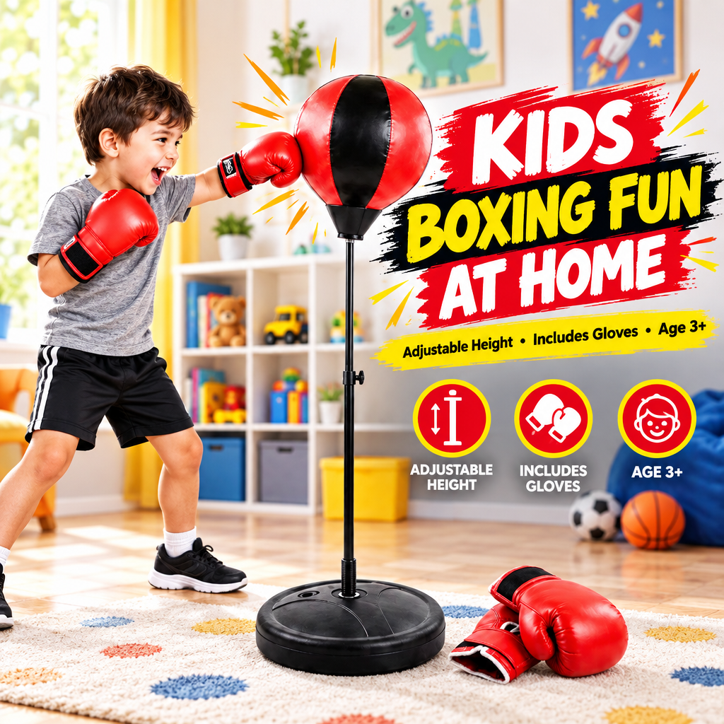 Kids boxing punching bag set hero photo