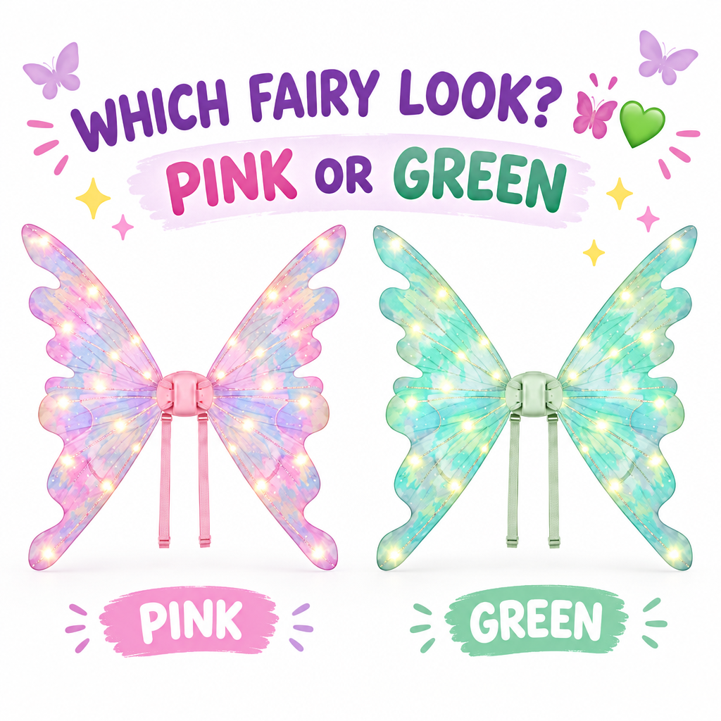 Butterfly fairy wings pink and green colour options