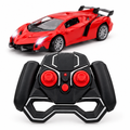 Remote controller shown with the red RC supercar