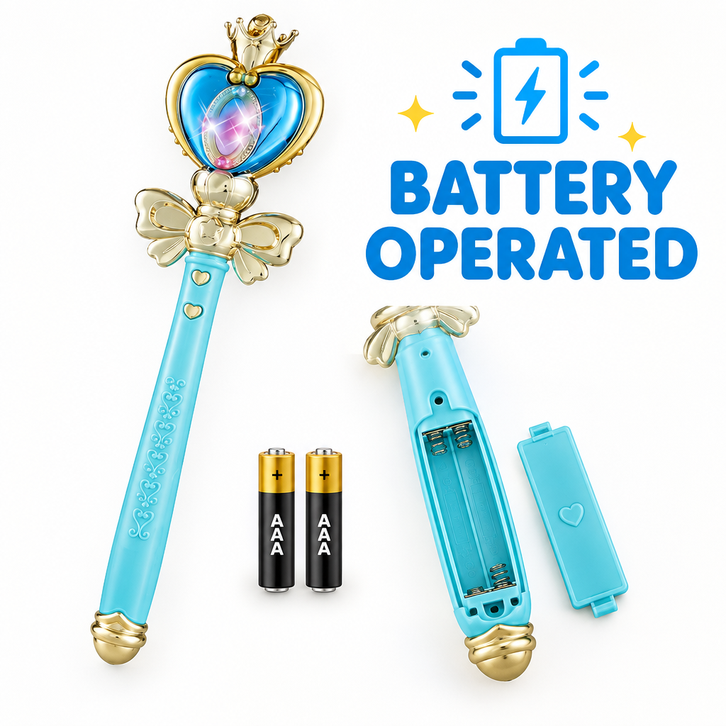 Princess magic wand with AAA batteries