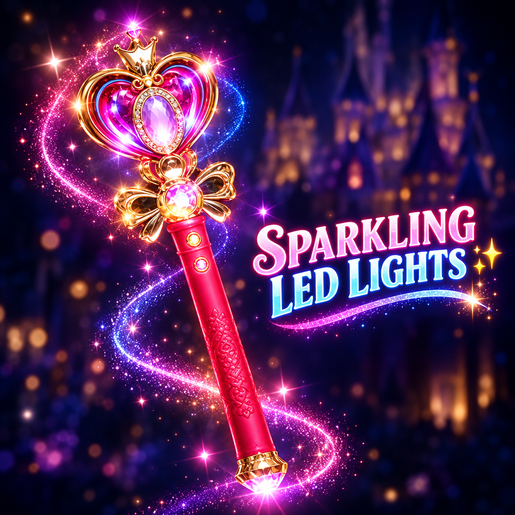 Princess magic wand glowing with LED lights