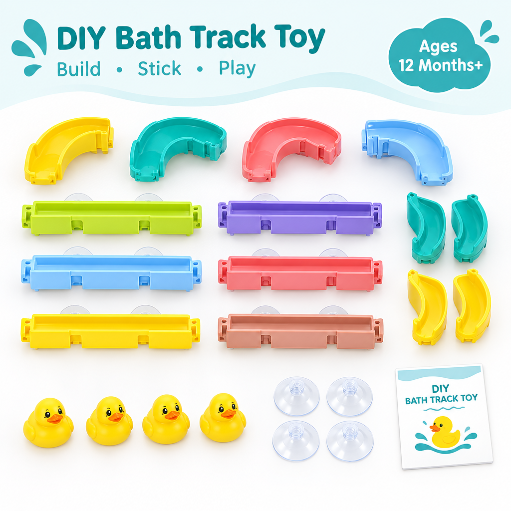 DIY bath track toy suitable for ages 12 months and above