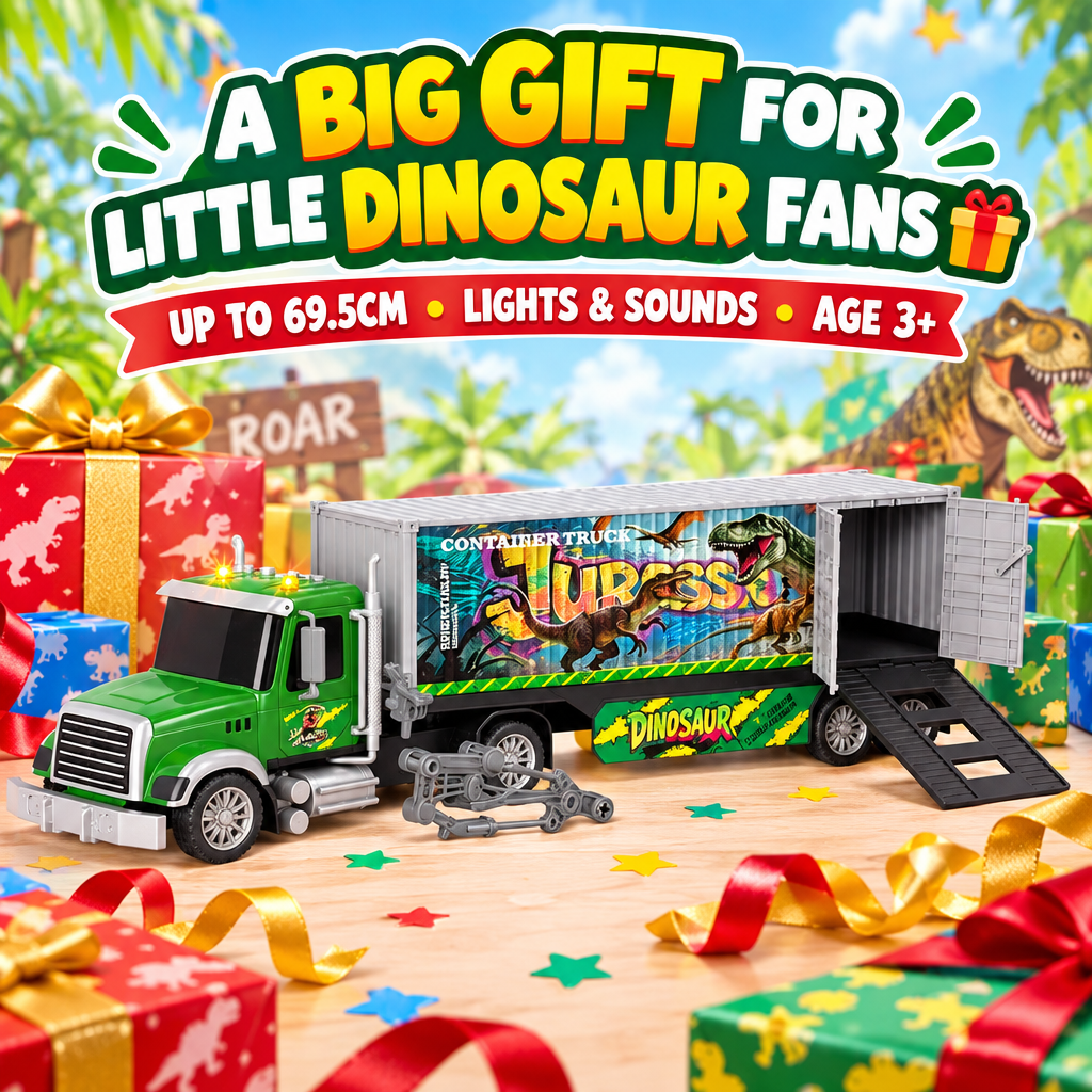 Dinosaur container truck toy gift presentation