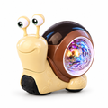 Crawling snail baby toy with lights and music on white background
