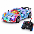 Kids 1:16 RC graffiti sports car with remote control on white background