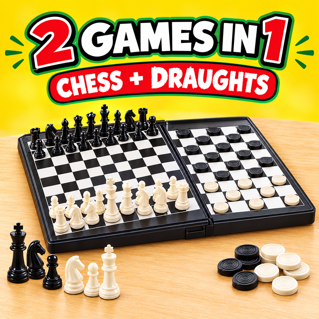 Chess and Draughts 2-in-1 board game set hero photo