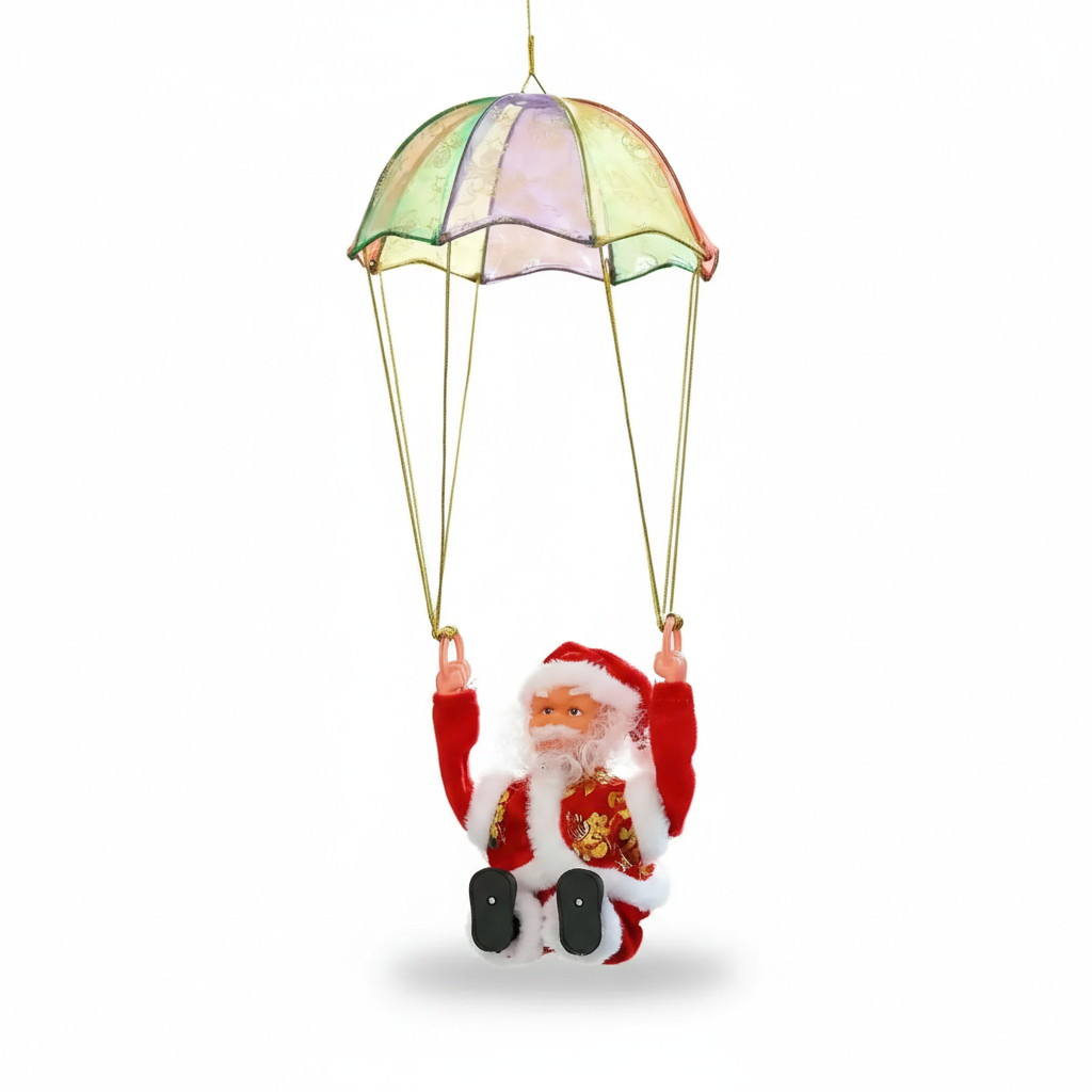 8-inch Phoenix cloth parachute Santa Christmas decoration on a white background