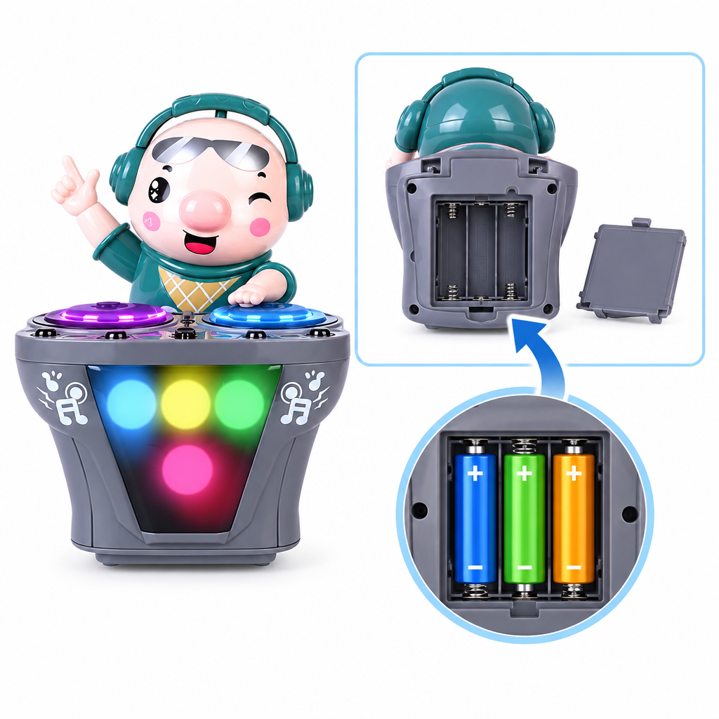 DJ robot car toy battery compartment