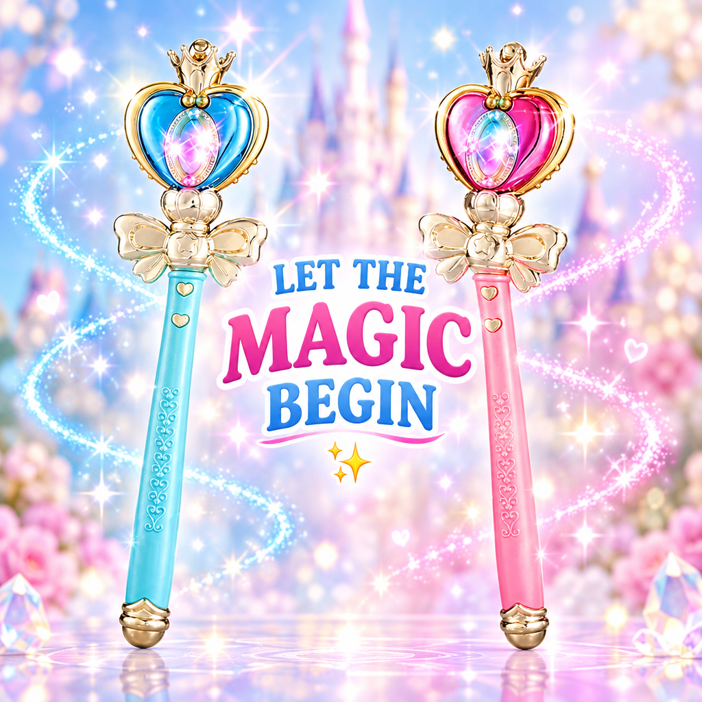 Pink and blue princess magic wand hero photo