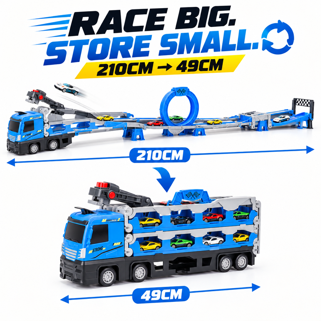 Race track folds from 210cm to 49cm