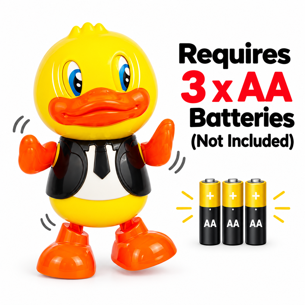 Dancing duck toy battery information 3 x AA