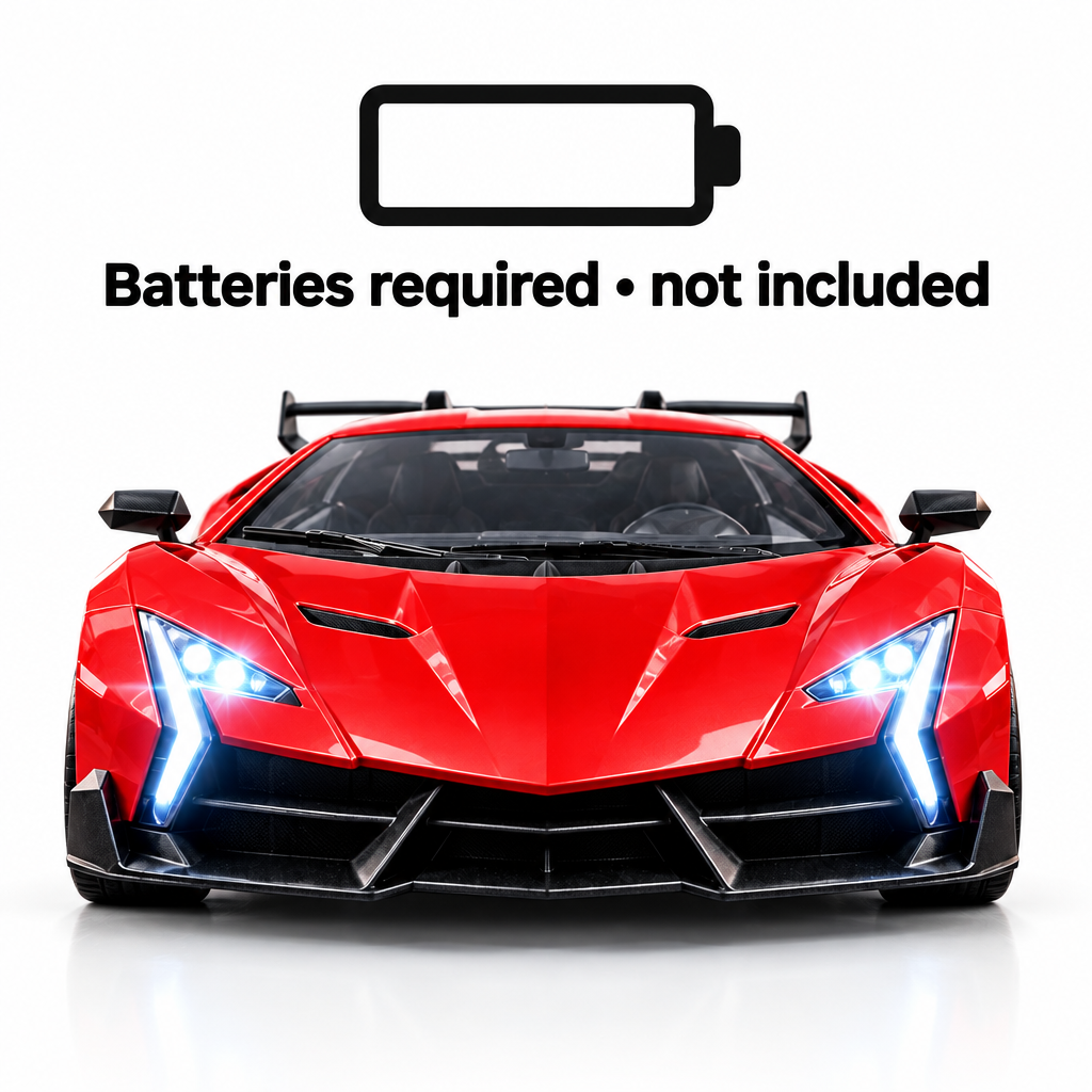 Batteries are required for the RC supercar and are not included