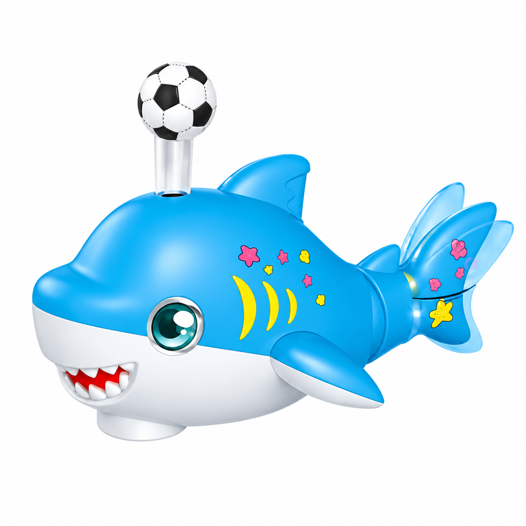 Bump and go shark toy for kids with colourful lights and music