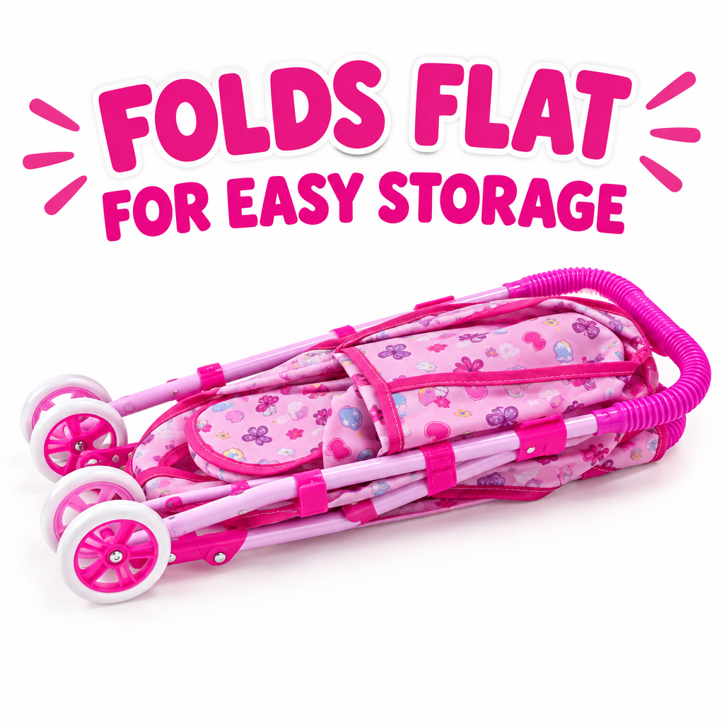 Kids doll pram folded flat